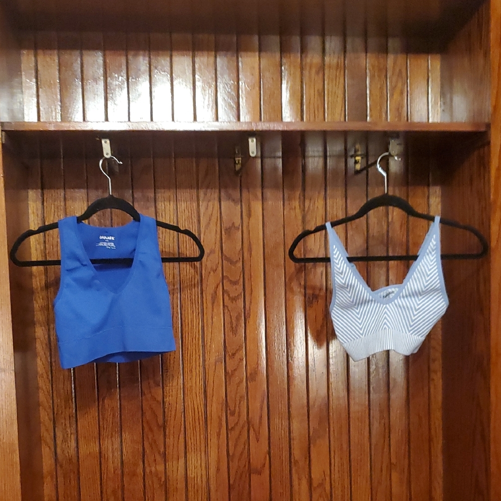 3 For $18 GARAGE SIZE SMALL Blue and Striped Crop Tops